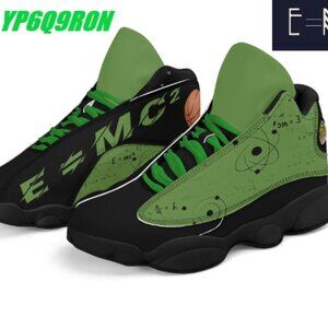 E=M/C2 Ballers Edition Men's Green PU Leather Basketball Shoes sneakers active
